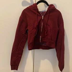 Brandy Melville Zip up - Burgundy